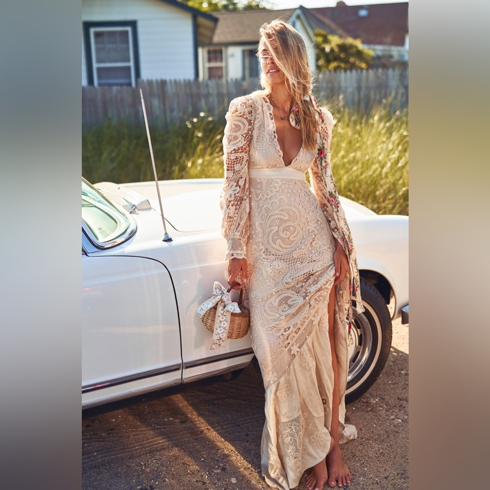 LoveShackFancy Cream Maxi Dress - Picture 3 of 16
